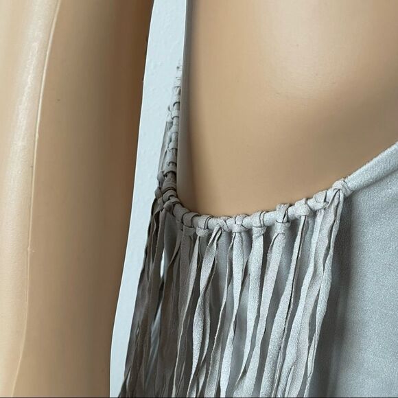 NWT Decree Fringe Mini Tank Dress Gray Size X-Small - Picture 7 of 14